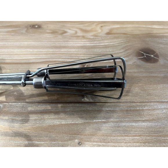 Vintage Retro Hand Held Stainless Steel Mixer Egg Beater With Black Handle - Picture 3 of 4